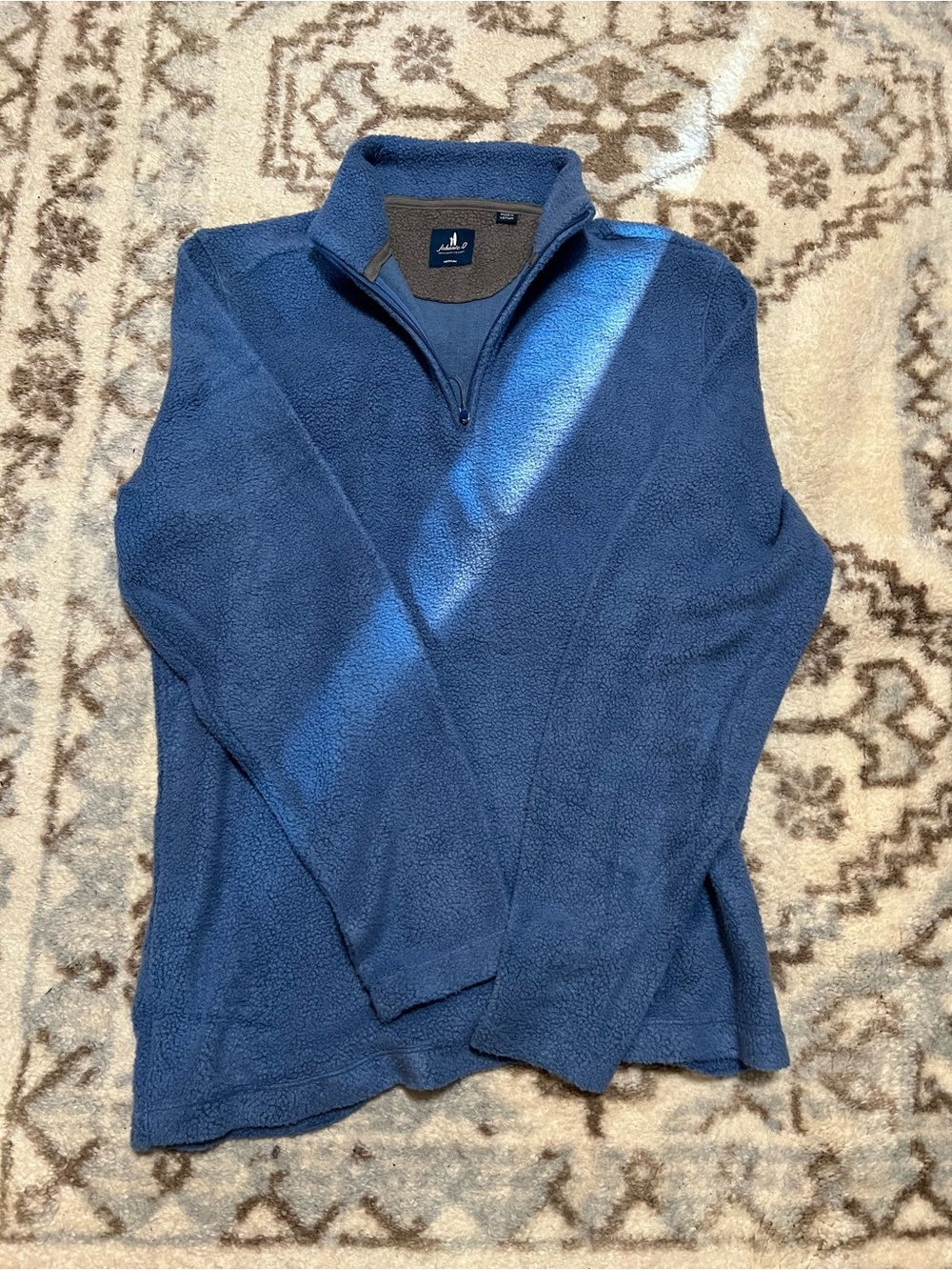 New Medium Johnnie O Dion Fleece Quarter Zip (Riverside/Light Blue)
